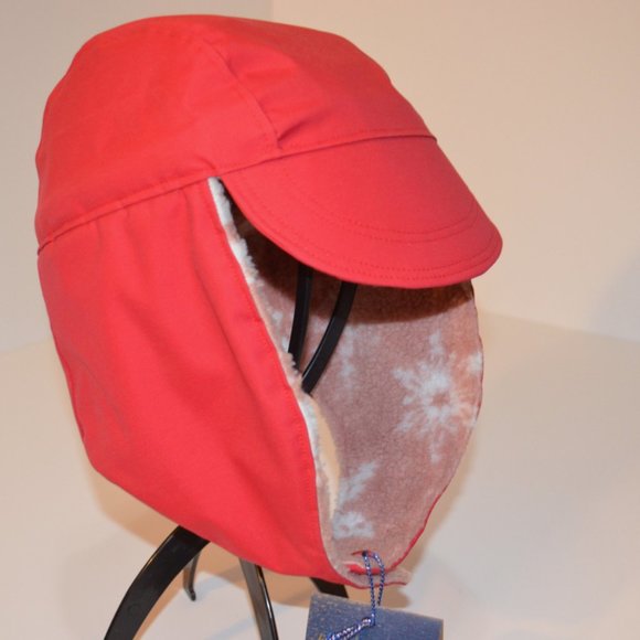 Homemade Musher Hat Red Waterproof Nylon Upper Shell Pink Fleece Inner Shell OS - Picture 7 of 9